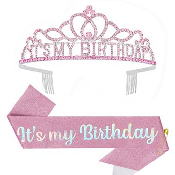 Birthday Crown Sash Women Birthday Party Decoration