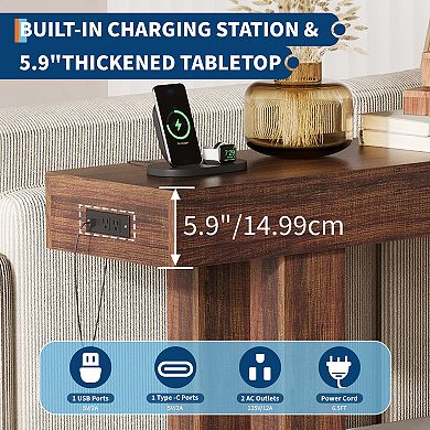 63" Console Table, Extra Long Sofa Table Behind Couch , Narrow Entryway Table for Hallway, Entrance