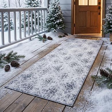 Washable Boho Abstract Area Rug Medallion, Ultra-thin Stain Resistant Floor Cover, Living Room Lobby