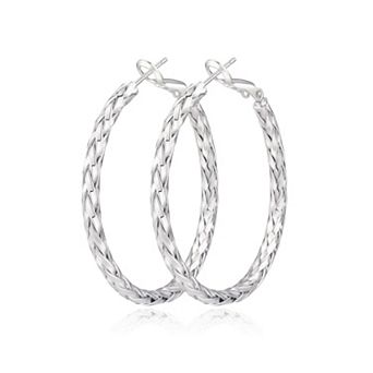 Womens Twisted Hoop Earrings