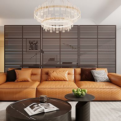 Metal Privacy Screen, Rustproof Decorative Privacy Wall Panel with Reinforced Stand, for Garden