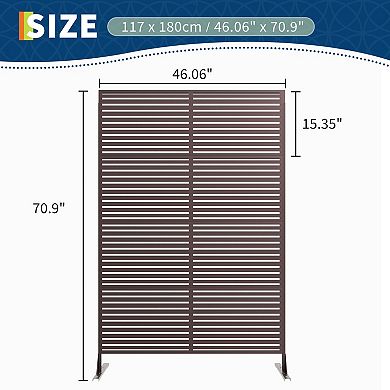 Metal Privacy Screen, Rustproof Decorative Privacy Wall Panel with Reinforced Stand, for Garden