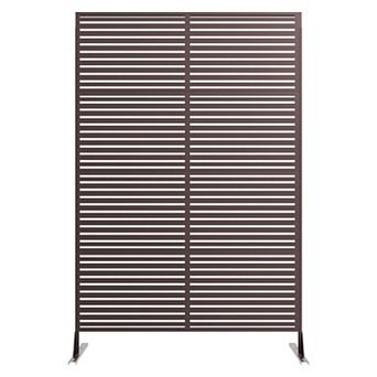 Metal Privacy Screen, Rustproof Decorative Privacy Wall Panel with Reinforced Stand, for Garden