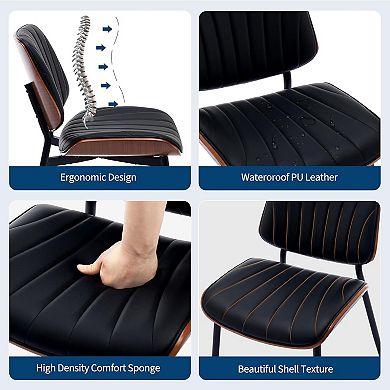 Dining Chairs Set of 2,Upholstered Retro PU Leather Kitchen Chairs,Dining Room Chairs,Kitchen Chairs