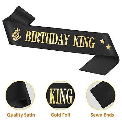 Men Birthday Gifts King Crown Sash Party Supplies
