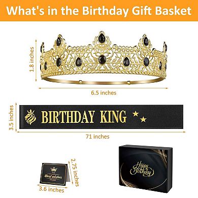 Men Birthday Gifts King Crown Sash Party Supplies
