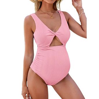Women's Maternity One Piece Swimsuit Bathing Suits Cutout Swimwear Full Coverage Swim Suits