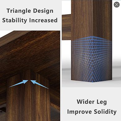 70.87" Wood Farmhouse Dining Table for 6-8 People, Large Kitchen Table with Thickened Tabletop