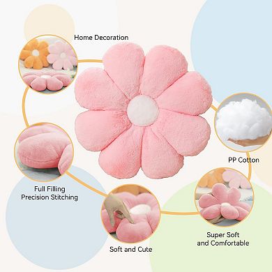 17.7" Flower Pillow Cute Decorative Throw Pillows