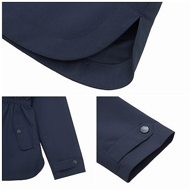 Girls' Rokka&Rolla Trench Coat Hip-Length Hooded Jacket