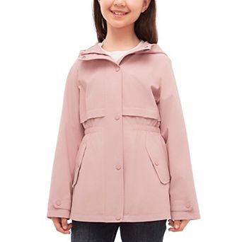 Girls' Rokka&Rolla Trench Coat Hip-Length Hooded Jacket