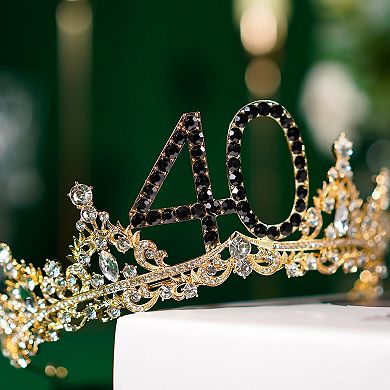 40th Birthday Crown Sash Women Party Decorations