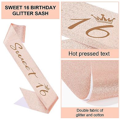 16th Birthday Crown Sash Girl Birthday Party Favors