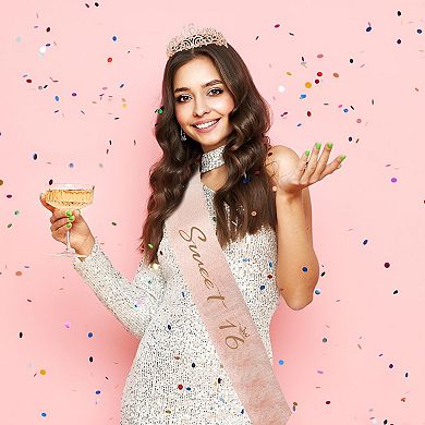 16th Birthday Crown Sash Girl Birthday Party Favors