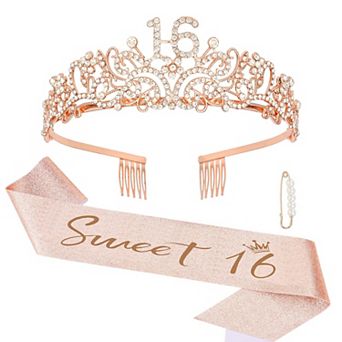 16th Birthday Crown Sash Girl Birthday Party Favors
