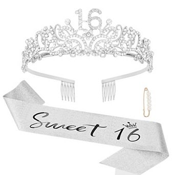 16th Birthday Crown Sash Girl Birthday Party Favors