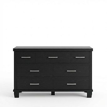 7-Drawer Wooden Dresser for Bedroom, Storage Chest with Metal Handles, Organizer for Living Room