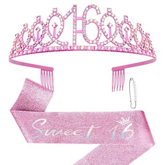 16th Birthday Tiara Sash Birthday Party Decorations