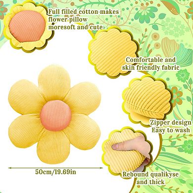 20" Flower Pillows Cute Decorative Throw Pillows 3pc