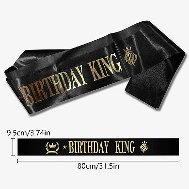 King Crown Sash Men Birthday Party Decorations