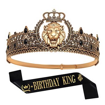King Crown Sash Men Birthday Party Decorations