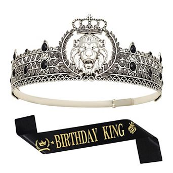 King Crown Sash Men Birthday Party Decorations