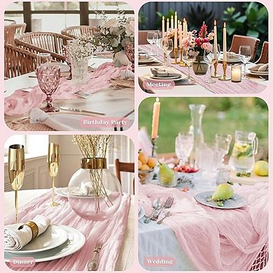 Gauze Cheesecloth Table Runner, Boho Rustic Wedding & Party Decor