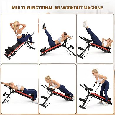 2 in 1 Ab Bench,Exercise Machine Bench,Foldable Core Abdomen Trainer,Weight Bench Exercise Equipment