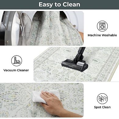 BOGASYL 3 Pieces Non-Slip Kitchen Rug Set Anti-Fatigue Standing Mat Runner Rugs for Hallway