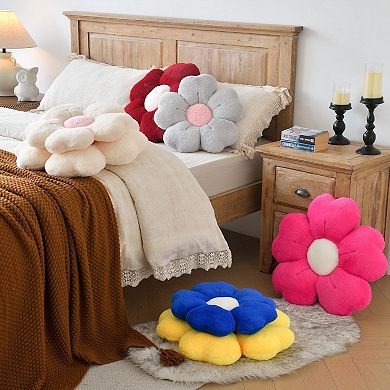 19.6" Flower Cute Pillow Decorative Throw Pillows