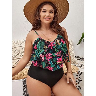 Women's Plus Size Swimsuits Bathing Suit Modest Ruffle Swimwear
