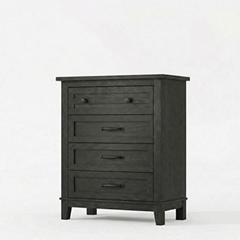 Spacious 4-Drawer Dresser for Bedroom, 34.8" Tall Freestanding Wooden Chest, Adjustable Feet