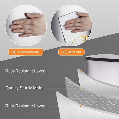 Kitchen Trash Can - 13.2 Gallon/50L - Step Pedal, Smudge Resistant, Removable Inner Bucket