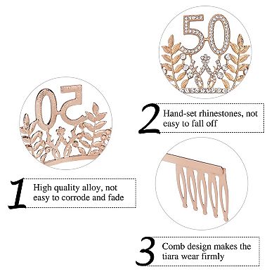 50th Birthday Crown Sash Kit Women Party Supplies