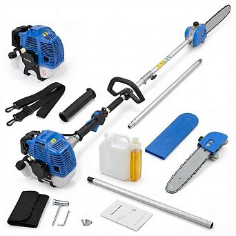 Gas Powered Pole Chain Saw, 12 Inch Guide Bar, 9.5FT Max Extendable Reach, Anti-Vibration Grip