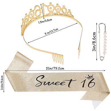 16th Birthday Tiara Sash Birthday Party Decorations