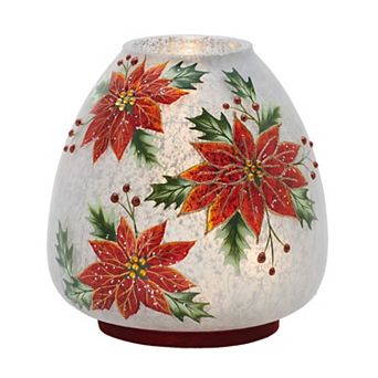 Studio 66 Light-Up Poinsettia Footed Vase Table Decor
