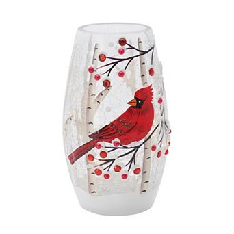 Studio 66 Lighted Cardinals & Berries Luminaria Table Decor