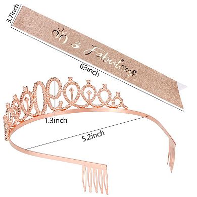 90th Birthday Sash Tiara Women Party Decorations