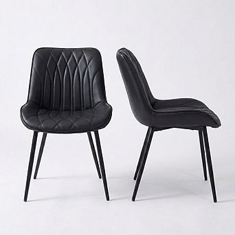 Dining Chairs Set of 2,Upholstered Kitchen & Dining Room Chairs with Backrest,Kitchen Armless Chair