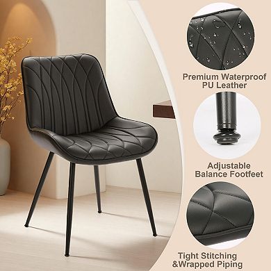 Dining Chairs Set of 2,Upholstered Kitchen & Dining Room Chairs with Backrest,Kitchen Armless Chair