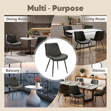 Dining Chairs Set of 2,Upholstered Kitchen & Dining Room Chairs with Backrest,Kitchen Armless Chair