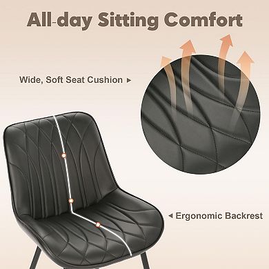 Dining Chairs Set of 2,Upholstered Kitchen & Dining Room Chairs with Backrest,Kitchen Armless Chair