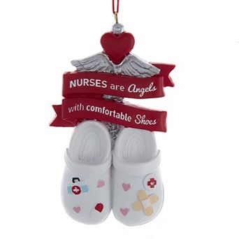 Kurt Adler Nurse Christmas Ornament with Heart & Wings