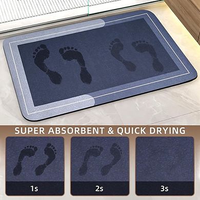 Diatomaceous Earth Bath Mat, Super Absorbent, Non-Slip Quick-Dry Rug