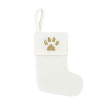 St. Nicholas Square® Velvet Christmas Stocking with Paw Print
