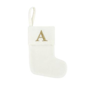 St. Nicholas Square® Velvet Christmas Stocking Mini with Initial