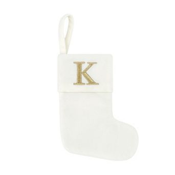 St. Nicholas Square® Velvet Christmas Stocking Mini with Initial