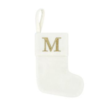 St. Nicholas Square® Velvet Christmas Stocking Mini with Monogram