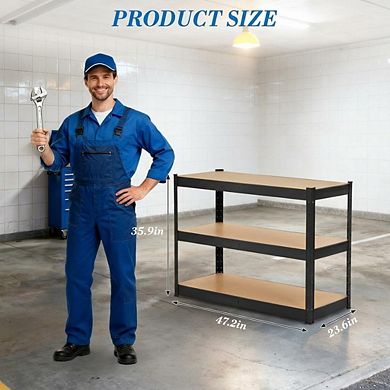 Heavy Duty Garage Shelving Units, 3-Tier Adjustable Storage Shelves, Garage Storage Shelving